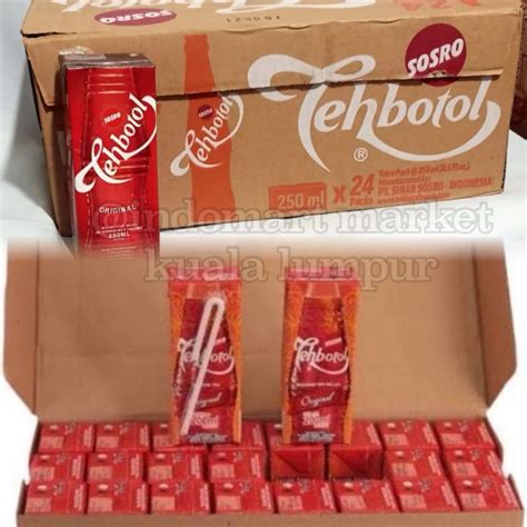 Teh Botol Sosro Pack Kotak 250ML Original Indonesia 1 Karton 24