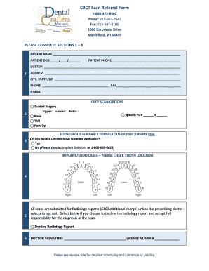 Cbct Scan Referral Form Fill And Sign Printable Template Online