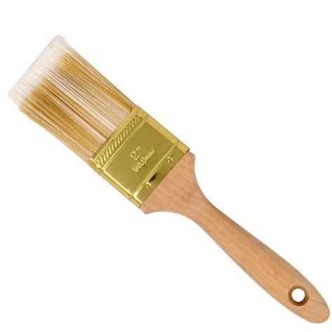 ALEKO Flat Cut Polyester Paint Brush With Wooden Handle 2 Inches