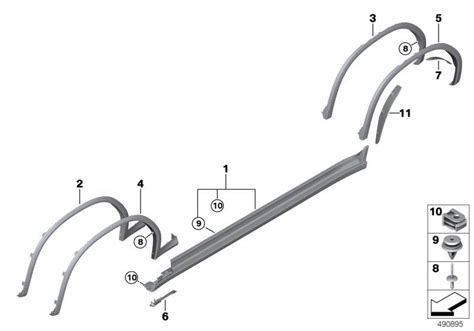 2018 BMW X3 30iX Trim Wheel Arch Primed Front Right M