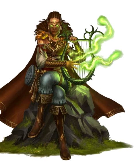 Female Half Elf Nature Bard Harp Pathfinder Pfrpg Dnd Dandd 3 5 5e 5th