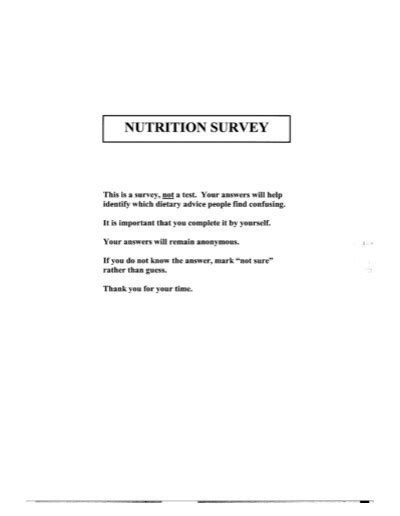 Nutrition Knowledge Questionnaire UCL