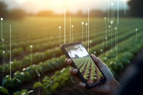 Premium Photo Smart Farming Digital Technology Agriculture App At