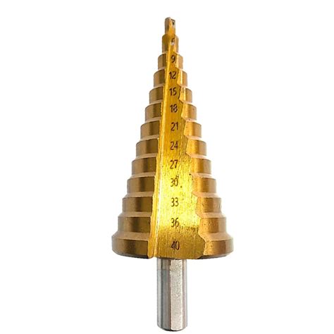 Tit Nio Revestido Cone Passo Brocas Para Metal E Madeira HSS Straight