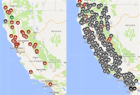 Map of Active California Fires