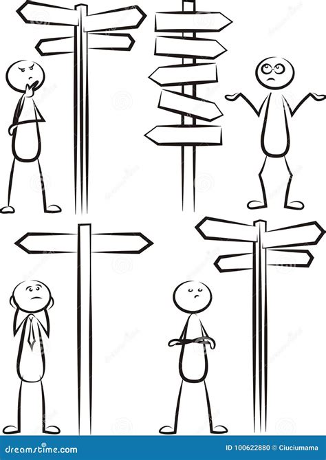 Stickman Way Direction Vector Set 100622880