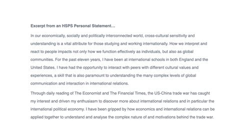 Hsps Personal Statement Oxbridge Mind