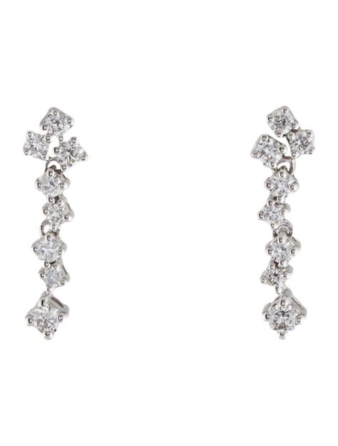 Earrings 14k Diamond Drop Earrings Rhodium Plated 14k White Gold Drop Earrings Earri219447