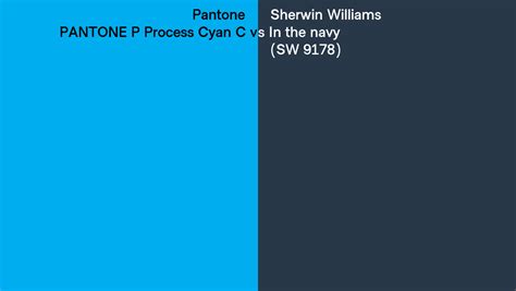 Pantone P Process Cyan C Vs Sherwin Williams In The Navy SW 9178 Side