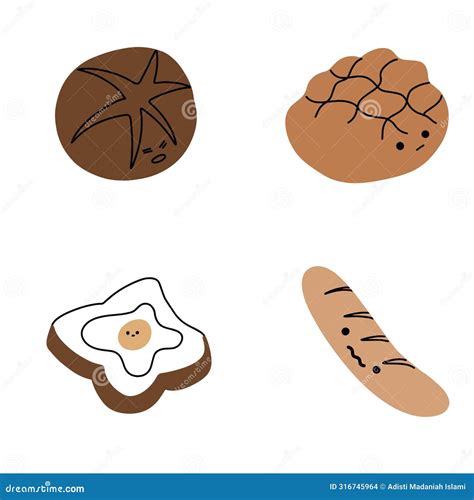 Variety Bread Clip Art for Menus Stock Vector - Illustration of ...