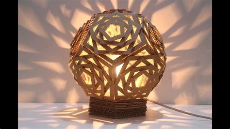 Make Beautiful Geometric Lampshade With Cardboard Diy Crafts Youtube Creative Lamps Diy