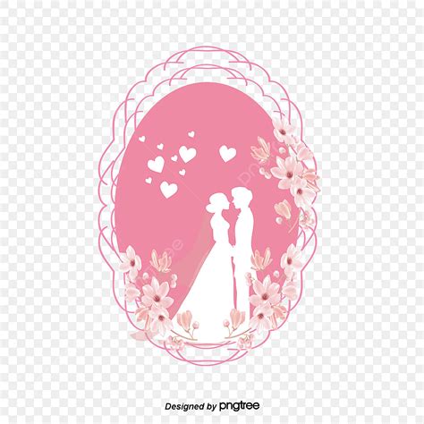 Romantic Couple Wedding Vector Design Images Pink Romantic