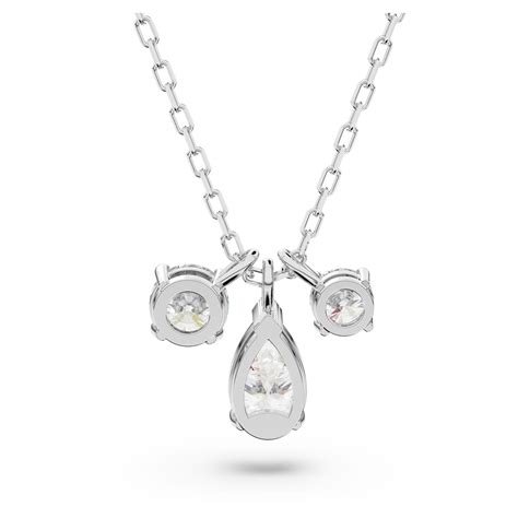 Attract Pendant Mixed Cuts Cluster White Rhodium Plated Swarovski