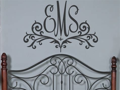 Monogram Initals Decal Large Wall Decal Monogram Wall Art Etsy