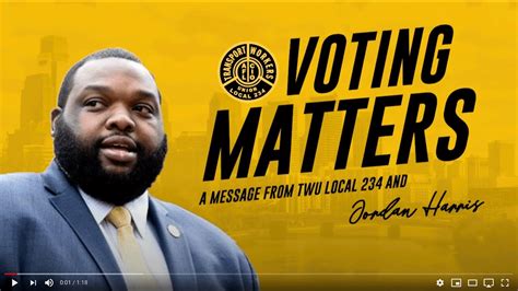 Twu Local 234 State Rep Jordan Harris On The Nov 2020 Election Youtube