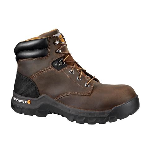 Carhartt Mens Rugged Flex 6 Work Boots Soft Toe Brown Size 15w Cmf6066 15w The Home Depot