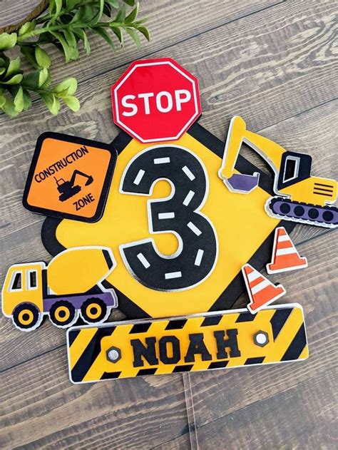 Construction Cake Topper Dump Truck Party Zone First Birthday 1st