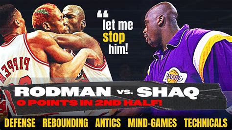 Dennis Rodman S Defensive Masterclass Shutting Down Shaq In Second Half And Overtime Youtube