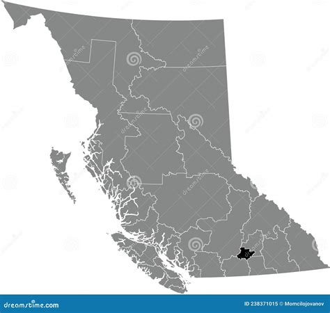 Locator Map Of The Central Okanagan Regional District Stock Vector