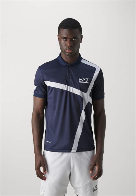 Ea7 Emporio Armani Tennis Pro Graphic Polo Shirt Navy Blue Dark