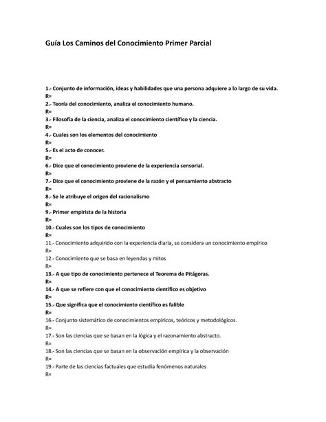 Guía para examen LCC Espero les sea útil Guía Los Caminos del