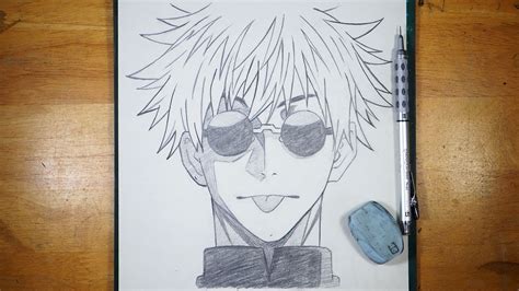 How To Draw Gojo Satoru With Glasses For Beginners Easy Tutorial Youtube