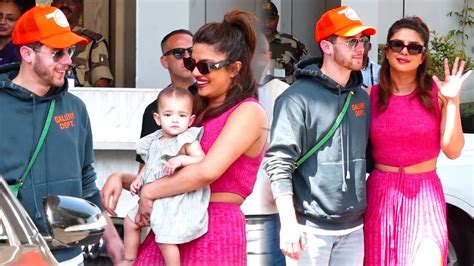 Priyanka Chopra And Nick Jonas Land In Mumbai With Daughter Malti Marie