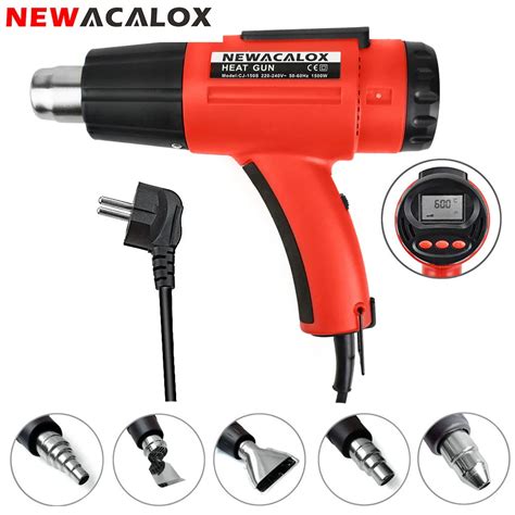 NEWACALOX 1500W pistolet thermique numérique 220V ue thermorégulateur