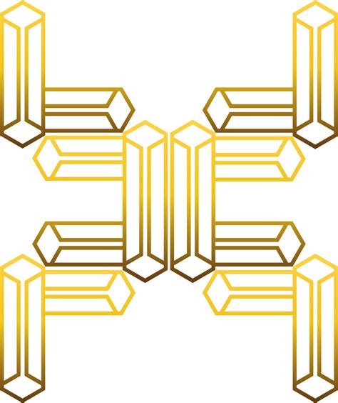 Luxury Golden Geometry Pattern Element Png