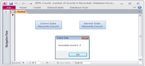 Microsoft Access VBA Count Records Of Recordset