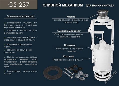 Сливной механизм для унитаза — устройство, принцип работы, обзор ...