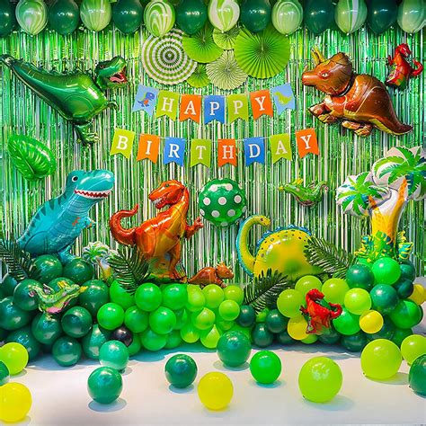 Dinosaur Birthday Party Decoration Set, 92 Pcs Set With Dinosaur Themed