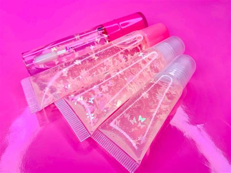 Pink Butterfly Clear Lip Gloss Etsy