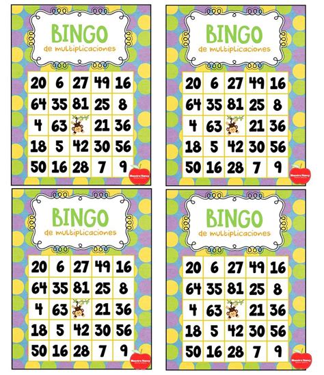 Fabuloso Bingo De Las Multiplicaciones Material Educativo