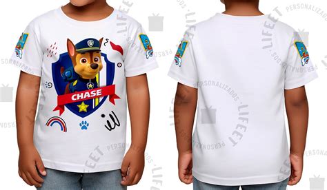 Camiseta Personalizada Infantil Patrulha Canina Chase Elo