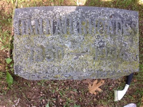 Hannah Hall Rhoades Memorial Find A Grave