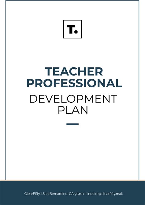 Free Teacher Professional Development Plan Template To Edit Online