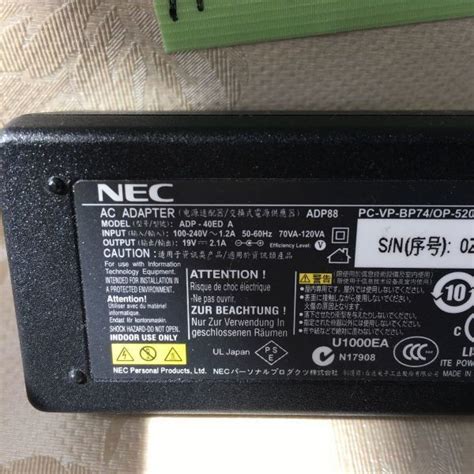 Yahoo!オークション - 【A-472】 NEC 型 ADP-40ED A output 19v-2.1A