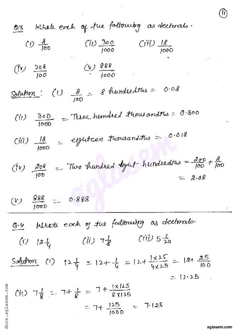 Rd Sharma Solutions For Class Decimals Exercise Pdf Rd Sharma