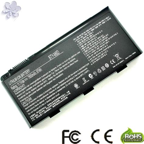 Cell Notebook Li Ion Laptop Battery Bty M D For Msi Gt Gt Gt