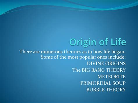 Ppt Origin Of Life Powerpoint Presentation Free Download Id 2662569