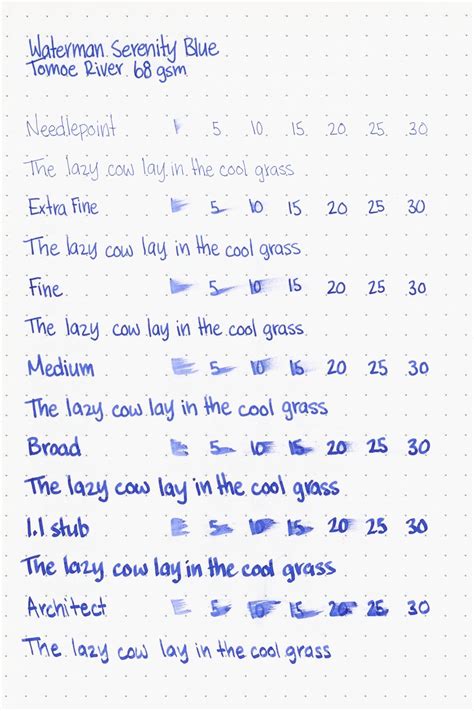 Waterman Serenity Blue - Ink Review