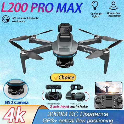 L200 PRO MAX Drone Profissional 2 Eixos PTZ EIS C Mera Dupla Sem Escova