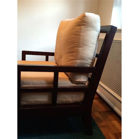 Bernhardt Wood Chair W Tan Cushions Aptdeco