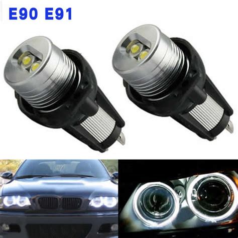 New Pcs W Led Angel Eyes Halo Ring Light Bulb For Bmw E E