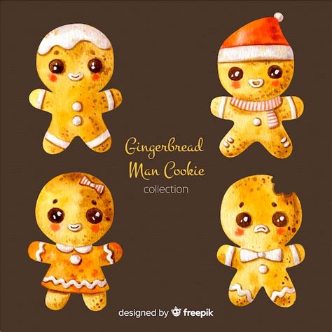 Free Vector Hand Drawn Gingerbread Cookies