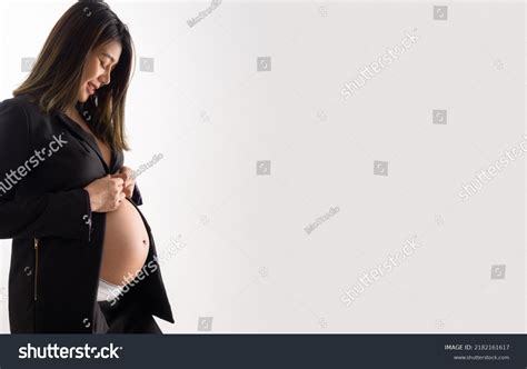 Woman Hands Touching Naked Belly Isolated Stock Photo Shutterstock