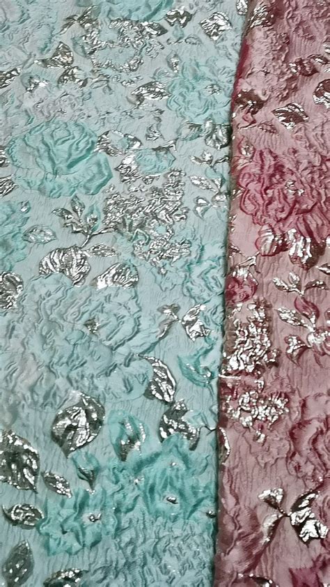 Metallic 3d Embossed Flower Jacquard Brocade Fabric Woven Jacquard