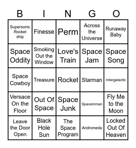 Trip To Bruno Mars Bingo Card