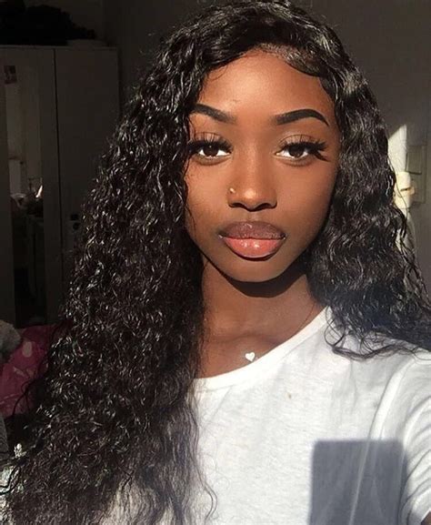 Baddie And Melanin Image Dark Skin Beauty Human Hair Wigs Human Hair